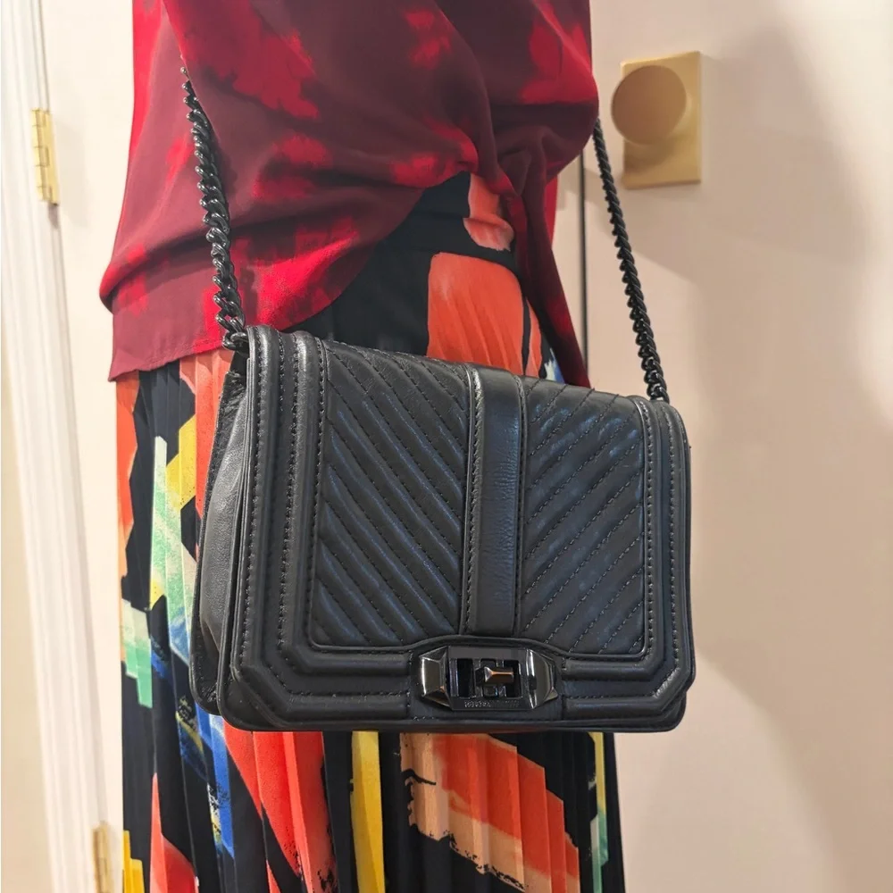 Rebecca Minkoff Black Quilted Leather Shoulder Bag - Picture 3 of 12